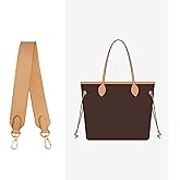 Doxo Vachetta Leather Wide Purse Straps Replacement Compatible with Lv never full Graceful Speedy Tote HandBag, Cowhide Shoulder Bag Strap Handmade, 1.5W''/25.6L'',Beeswax