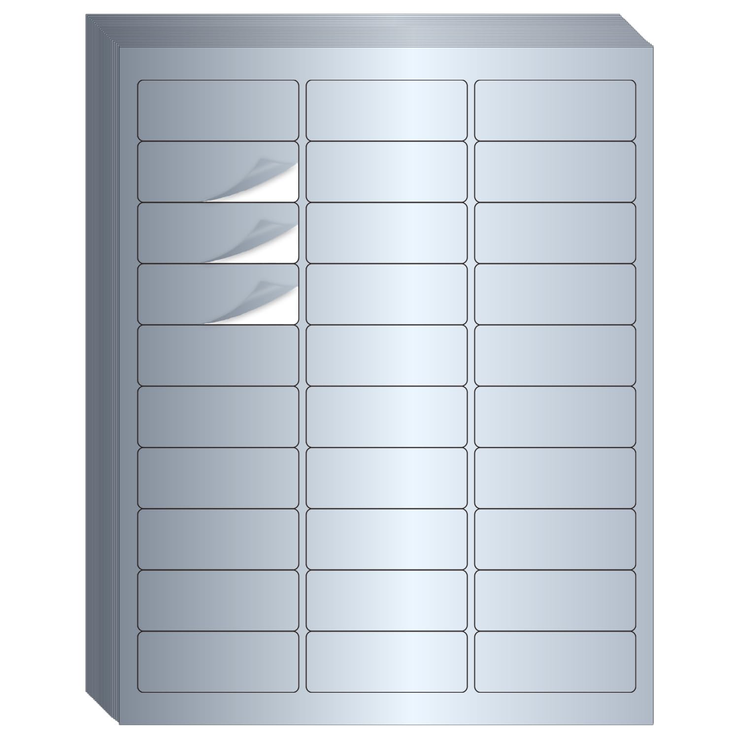 Photo 1 of 1" x 2-5/8" Address Labels- Matte Silver Mailing Labels Stickers for Laser/Inkjet Printer-Permanent Adhesive Stickers