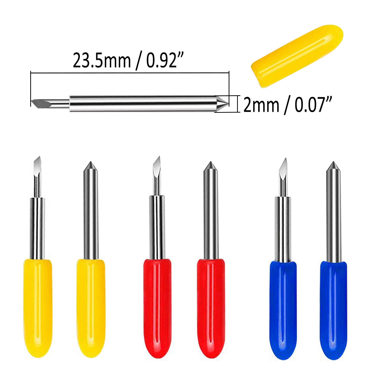 Cricut Blades for Cricut Explore Air/Air 2 Vinyl Cutting Machines Hotetey 3 Types of 25 Pcs Cutting Replacement Blades, 30 45 60 Degree
