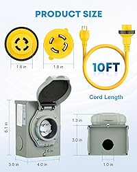 Kohree 30 Amp Generator Cord and Pre-drilled Power