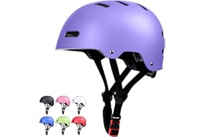 OUWOER Skateboard Bike Helmet for Adults Women Men Youth Kids (2-3-5-8-14+ Years Boys Girls) - Lightweight Multi-Sport Adjustable Helmets for Bicycle Skateboard Scooter Skate Cycling