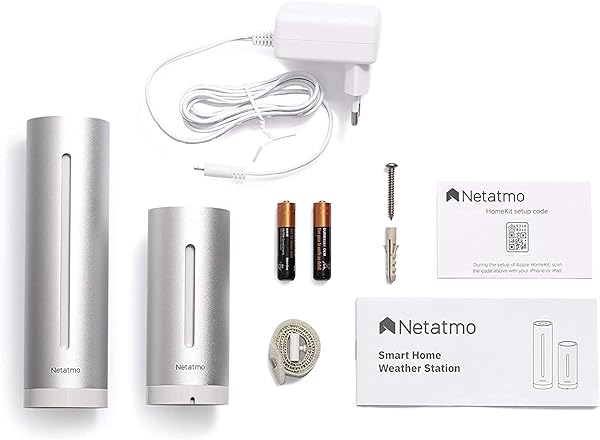 Netatmo Smarte Wetterstation   WLAN Funk Innen  und Auensensor Wettervorhersage Amazon Alexa Apple HomeKit Hygrometer Luftqualitt NWS01 EC