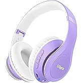 Uliptz Wireless Bluetooth Headphones, 65H Playtime, 6EQ Sound Modes, HiFi Stereo Over Ear Headphones with Microphone, Foldable Bluetooth 6.0 Headphone for Travel/Office/Cellphone/PC (Purple)