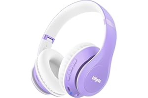 Uliptz Wireless Bluetooth Headphones, 65H Playtime, 6EQ Sound Modes, HiFi Stereo Over Ear Headphones with Microphone, Foldable Bluetooth 5.3 Headphones for Travel/Office/Cellphone/PC (Purple)