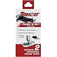 Tomcat Press 'N Set Mouse Trap for Indoor or Outdoor Use, Plastic Spring-Loaded Mouse Killer with Grab Tab, 2 Traps