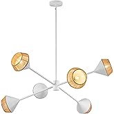 Alora Lighting CH633638WHBR Daphne - 6 Light Chandelier-16 Inch Tall and 37.5 Inch Wide, Finish Color: White/Brown