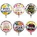 Happy Birthday Foil Balloons Round Mylar Helium Balloon Party Decorations Supplies 18 Inch Pack of 6