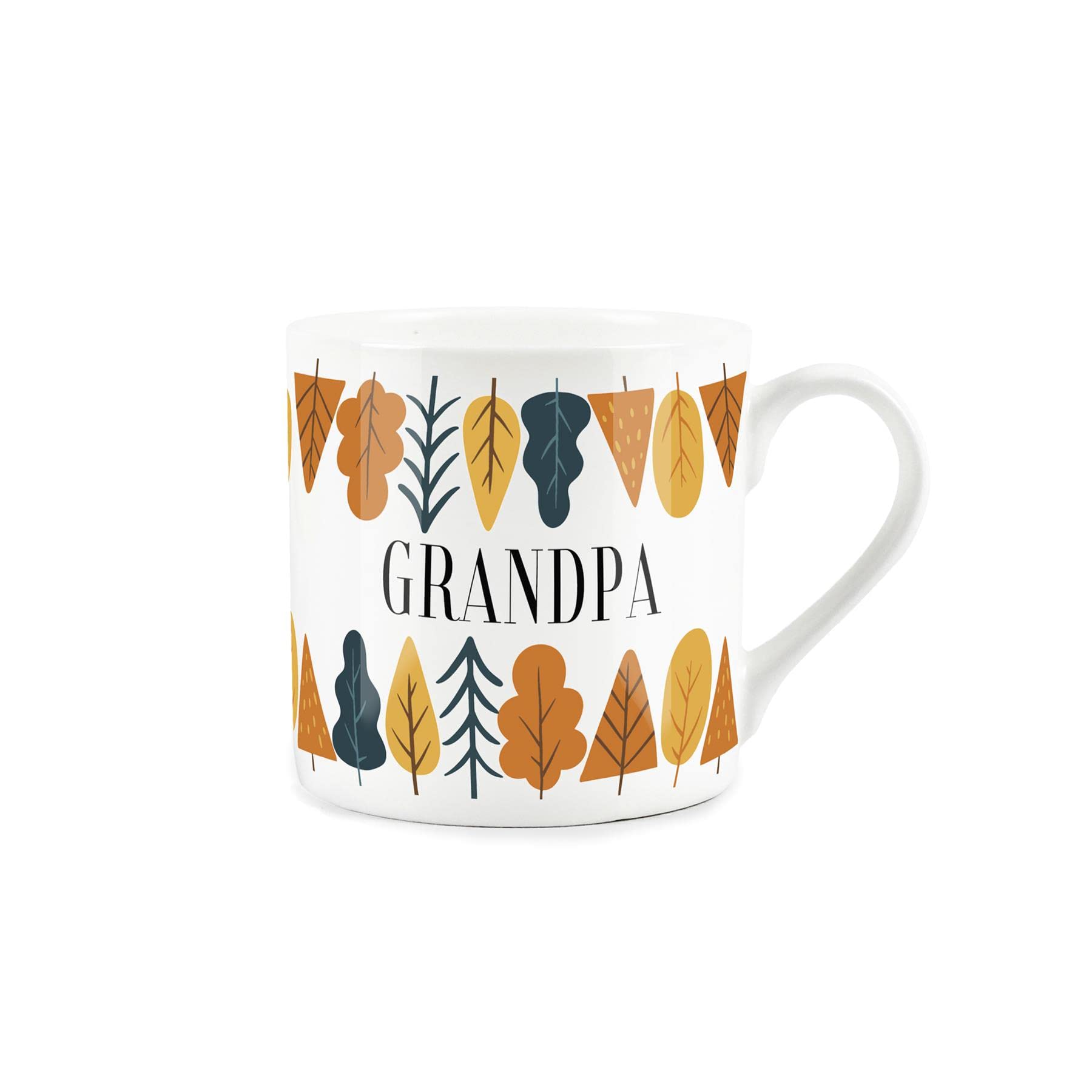 Purely Home Autumn Trees Grandpa Mug - Fine Bone China White Mug Coffee/Tea Present Gift for Grandparents