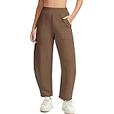 H Hellisal Womens Baggy Wide Leg Pants Barrel Leg Sweatpants Casual Elastic Waisted Stretch Travel Pants with Pockets