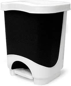 Cubasa 1465 Bote con pedal, 8 Litros, Negro Con Blanco: Amazon.com.mx