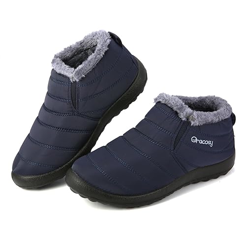 gracosy Warm Snow Boots, Winter Warm Ankle Boots, Fur Lining Boots