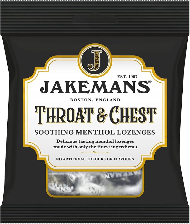 Jakemans Throat & Chest Lozenges 73g Pack of 12 Vegetarian