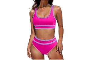 YAFINMO High Waisted Bikini Sets for Women Two Piece Tankini Swimsuits 2024 Modest Tummy Control Bathing Suits Swim Shorts
