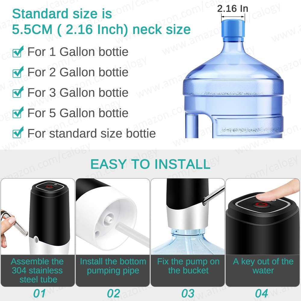Water Dispenser for 5 Gallon Bottle, Kitchen Gadgets, Portable Drinking Water Pump with Rechargeable Battery, Gift for Mother's Day: Kitchen & Dining