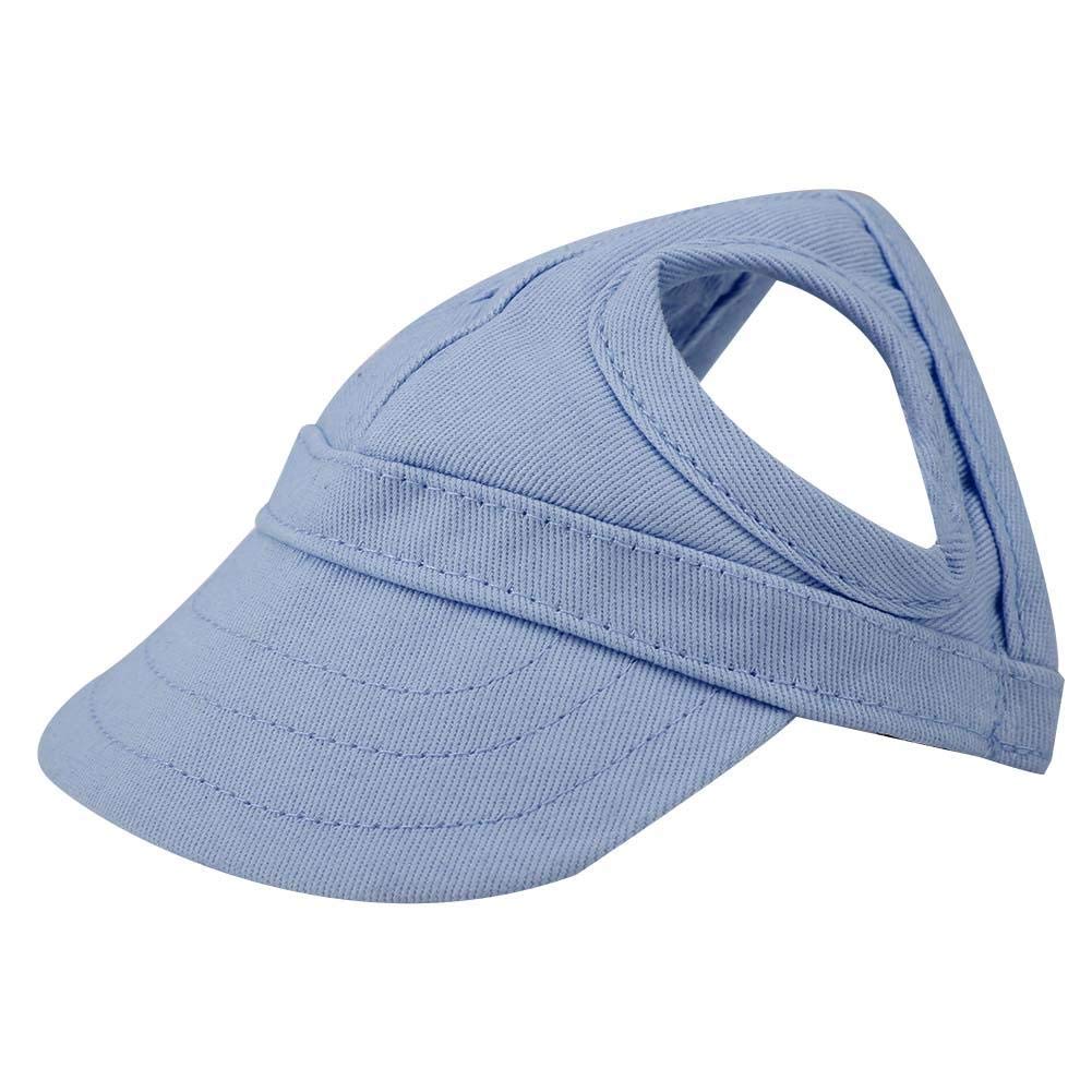 Fdit Pet Baseball Cap for Dogs & Cats, Summer Sun Hat Sunbonnet Hat with Adjustable Stripe (M-Blue)