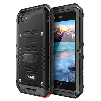 Beeasy Hülle Kompatibel mit iPhone 6/6S, [Wasserdicht] Stoßfest Outdoor Handy Case Militärstandard Schutzhülle mit Displaysch