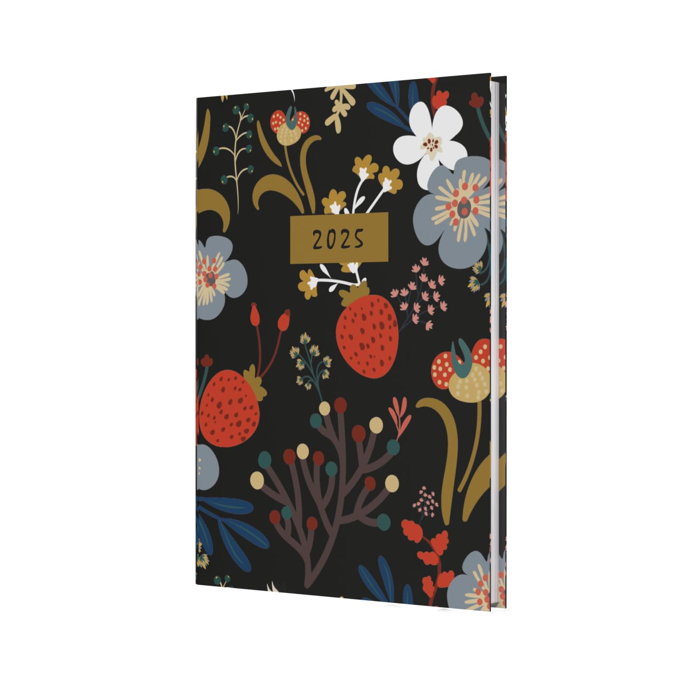 Collins Enchanted 2025 Planner - A5 Week to View Diary - Black - (EN53.99-25) - Hardback Weekly Diary with Floral Design