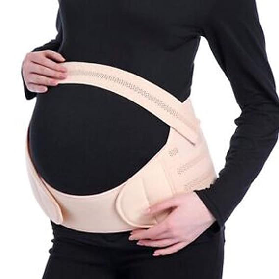 Women's Elastic Lining Maternity Pregnancy Support Waist/Back/Abdomen Band Belt, Belly Brace, Skin