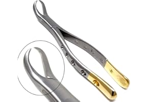 A2Z SCILAB Dental Extracting Extraction Serrated Forceps #23, for 1st and 2nd Lower molars, Premium Quality Gold Handle, Stainless Steel