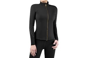 Harrison Howard Women’s Equestrian Riding Jacket,Thermal 4-Way Stretch Full-Zip Top with Hidden Pockets for Horse Riding