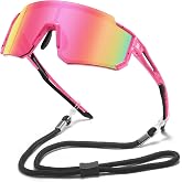 DUCO Kids Baseball Sunglasses for Boys Girls 6-16 Age UV400 Protection | Polarized Youth Sports Glasses Lightweight 22g Flexible Running Shades for Softball Cycling Hiking with Strap &amp; Case - DK310