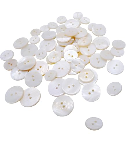 Pc Shell 50 Pcs Natural Shell Buttons, 4 Hole Mother Of 12mm Sewing ...