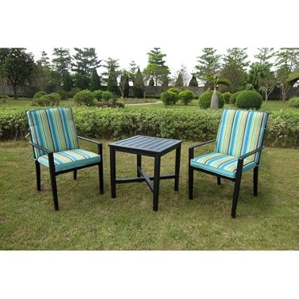 Amazon Com Mainstays Rockview 3 Piece Outdoor Bistro Set Black