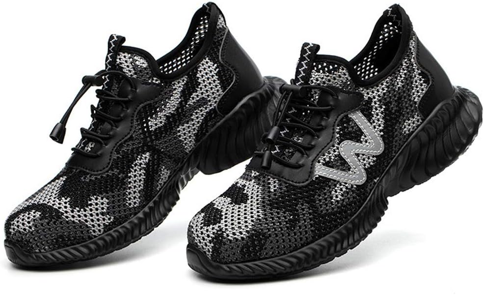 Summer Breathable Steel Toe Caps Safety Shoes for Women Men, New Lightweight Work Sneakers for Construction Industrial, Running Sport Anti Slip Trainers Unisex
