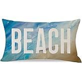 PANDICORN Summer Beach Throw Pillow Covers 12x20 Inch Coastal Nautical Outdoor Decorations Lumbar Decorative Cushion Case for Beach House Home Living Room Sofa Couch Porch Decor