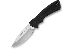 Buck Knives 685 Large BuckLite Max II Hunting Knife, 4" Fixed Blade, Dynaflex Rubber Handle, 420HC Stainless Steel Drop Point Blade, Sheath Included, Knife Made in the USA, 4.7 oz