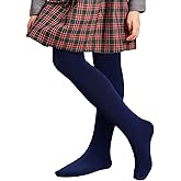 COTTON DAY Kids Girls School Dress Cotton Tights Black White Navy Blue Burgundy
