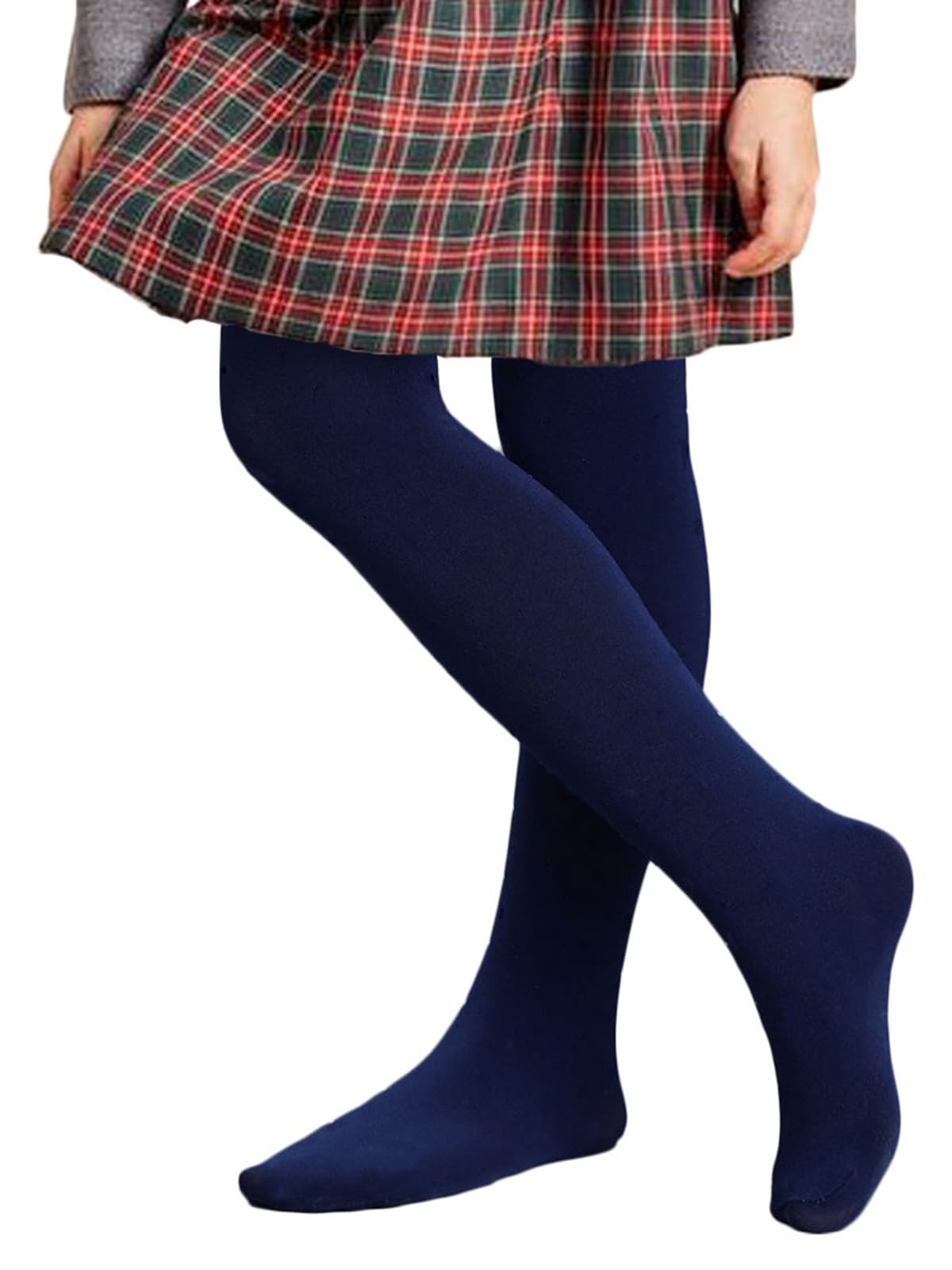 Photo 1 of COTTON DAY Kids Girls School Dress Cotton Tights 12-14 Years 2 Pack (Navy Blue, Size 14)