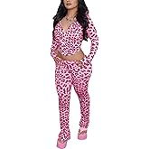 RISCUYY Cheetah Print Outfit for Women Sexy Stretchy Silky Hooded Sexy Leopard Print Sets for Women Going Out 2026