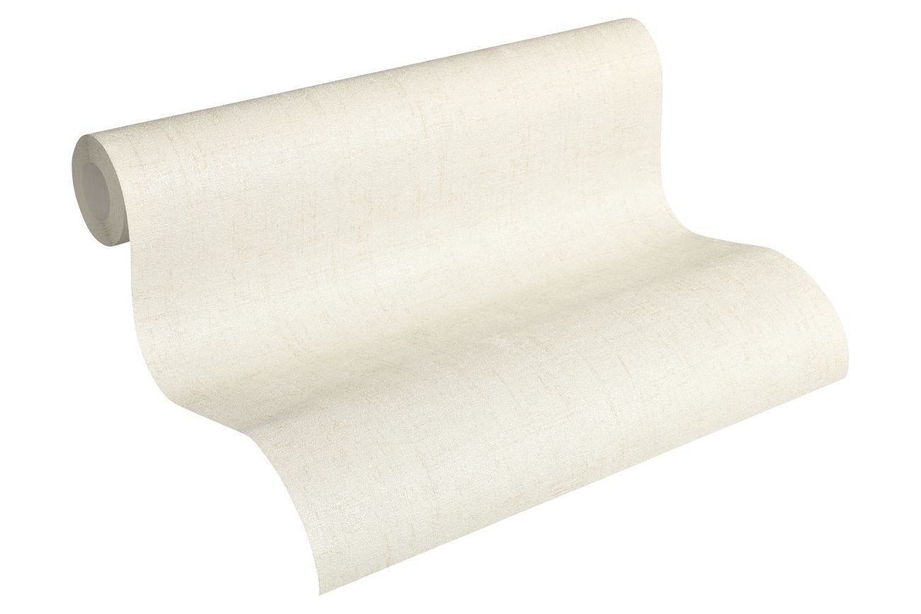 A.S. Création Plain Wallpaper Cuba Non-Woven 10.05 m x 0.53 m Creme Made in Germany 322622 32262-2