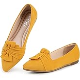 MUSSHOE Women's Flats Dressy Pointed Toe Comfortable Bowknot Ballet Flats Shoes
