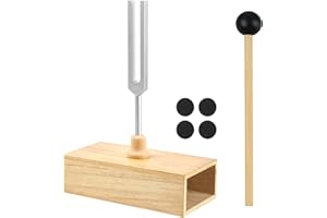GOGHOST 432 Hz Tuning Fork Set with Wooden Resonator Box and Silicone Hammer, Chakra Tuning Forks for Sound Healing Therapy, DNA Repair, Stress Relief, and Aluminum Alloy Music Instrument