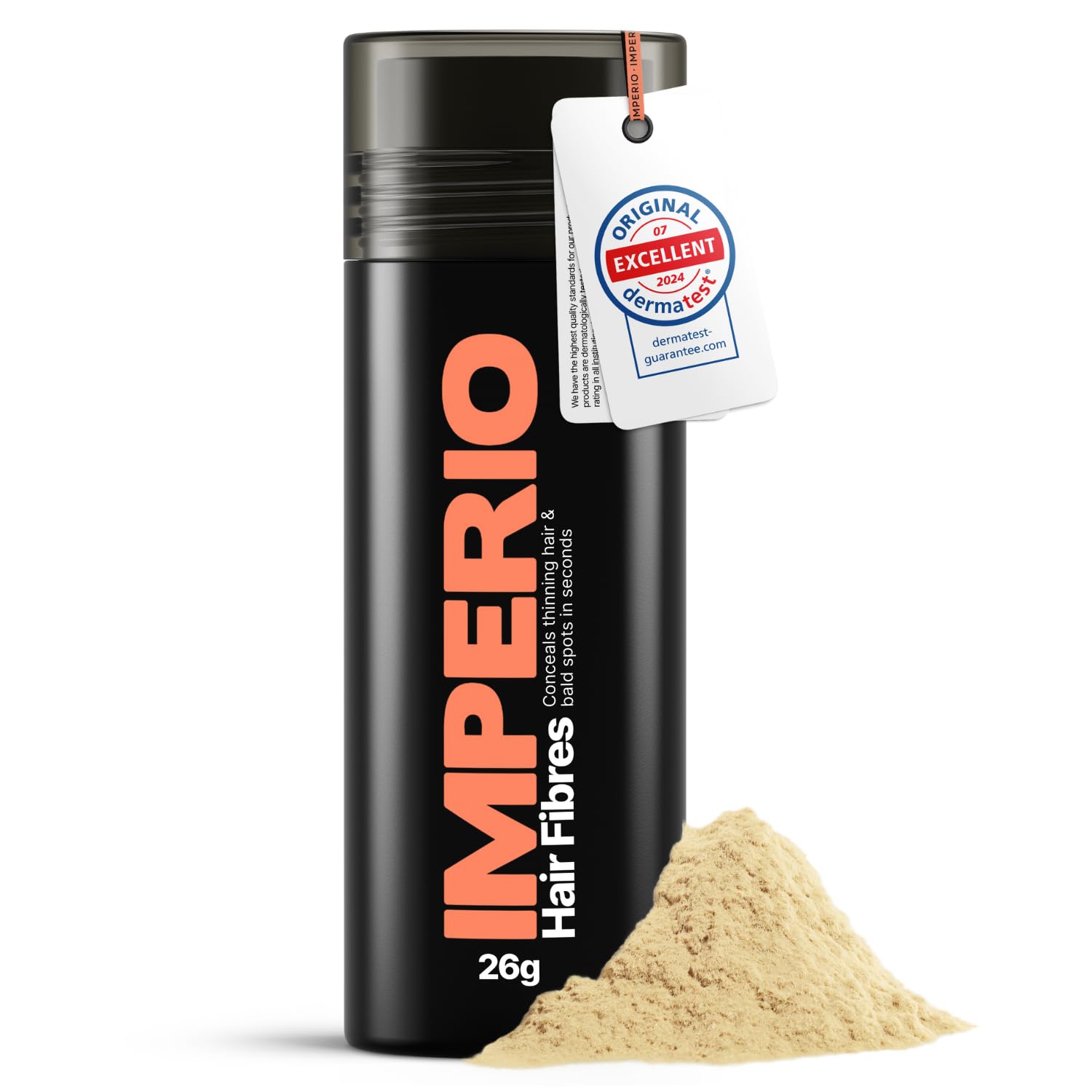 IMPERIO Hair Fibres for Thickening & Full Hair in Seconds. Shake-on hair filler for an Authentic Look. 100% Natural! Premium Salon Quality Hair Building Fibres - 26g (light blonde)