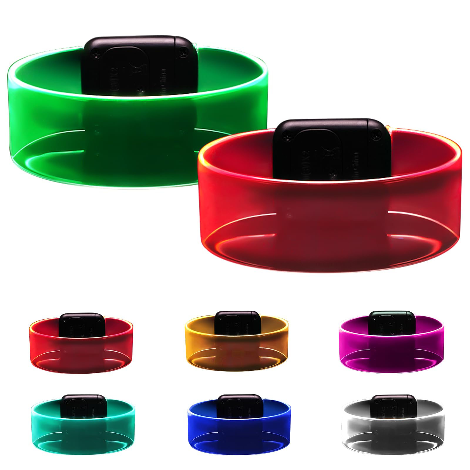 Yowivon 2 Pack Led Light Up Bracelets for Women Men Glow in the Dark Party Supplies Neon Rave Accessories Cool Halloween Birthday Party Favors