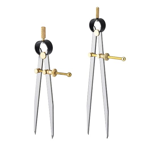 Compass Spring Divider OSSIJAY 2 PCS Adjustable Lockable Spring Wing Divider Calipers, 6 Inch ...