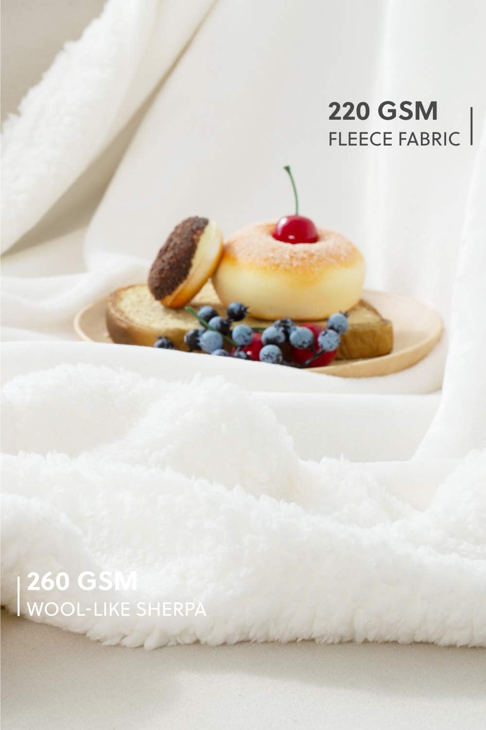 Bedsure Sherpa Fleece Blanket Throw Size White Plush Throw Blanket Fuzzy Soft Blanket Microfiber: Home & Kitchen