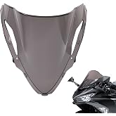 LUXEMOTO Windshield for Kawasaki Ninja ZX-6R ZX636 2024 2025 Dark Tinted | Polycarbonate Windscreen, Air Deflector Design, Scratch Resistant Surface, Reduces Wind Noise, Direct Bolt-On Installation