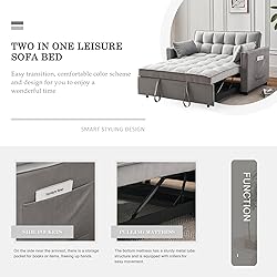 Eifizek 3-in-1 Convertible Sleeper Sofa Bed, Modern