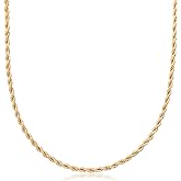 Barzel 18K Gold Plated Rope Chain Necklace - Made In Brazil
