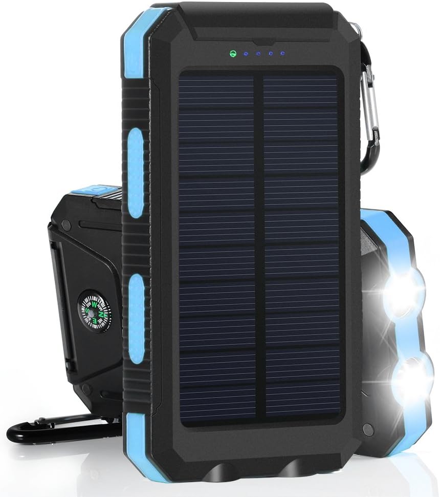 10000mah Portable Solar Charger Dual USB Port Amazon.co.uk Electronics