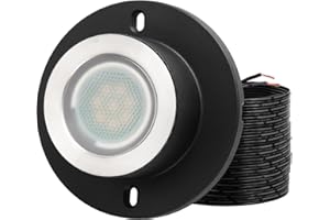 HIBOITEC Pond Lights 3W LED IP68 Waterproof Underwater Lights with UL Cord Warm White 2700K Low Voltage Landscape Lighting for Backyard Water Fountain Pool Compatible 12-24V AC/DC 1Pack