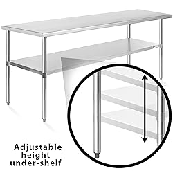 KUTLER Stainless Steel Table 24 x 72 Inches, NSF
