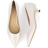 Kitten Heels For Women Pumps | 1.5inches/4cm Low Heeled Closed Pointed Toe Formal Sexy Fashion Dress Wedding Shoes