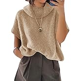 Cicy Bell Womens Oversized Turtleneck Knit Sweaters Short Batwing Sleeve Casual Slouchy Loose Fit Chunky Pullover Tops