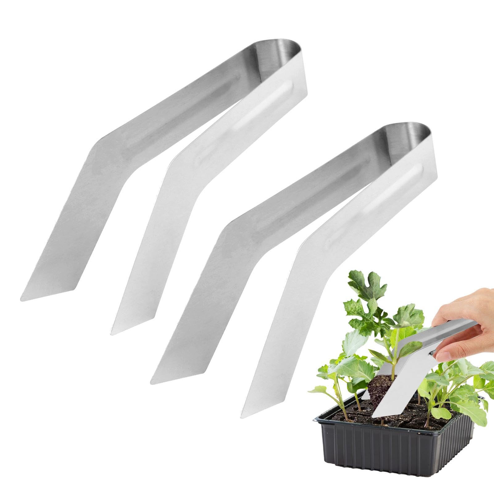 Photo 1 of 2Pcs Seedling Transplant Tongs,6.7 Inch Stainless Steel Gardening Plants Tongs,Gardening Planting Tool for Seedling Transplantation,Seedling Remove Transplant Pliers