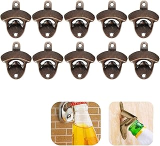 10 STK Flaschenöffner Wandmontage Wandflaschenöffner Wand Befestigt Bieroffner Bier Anbau Befestigungmaterial Bar Bier Soda Glas Cap